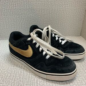 Nike SB Zoom Paul Rodriguez 2.5 Skateboard Shoes Suede Black & Gold EUC